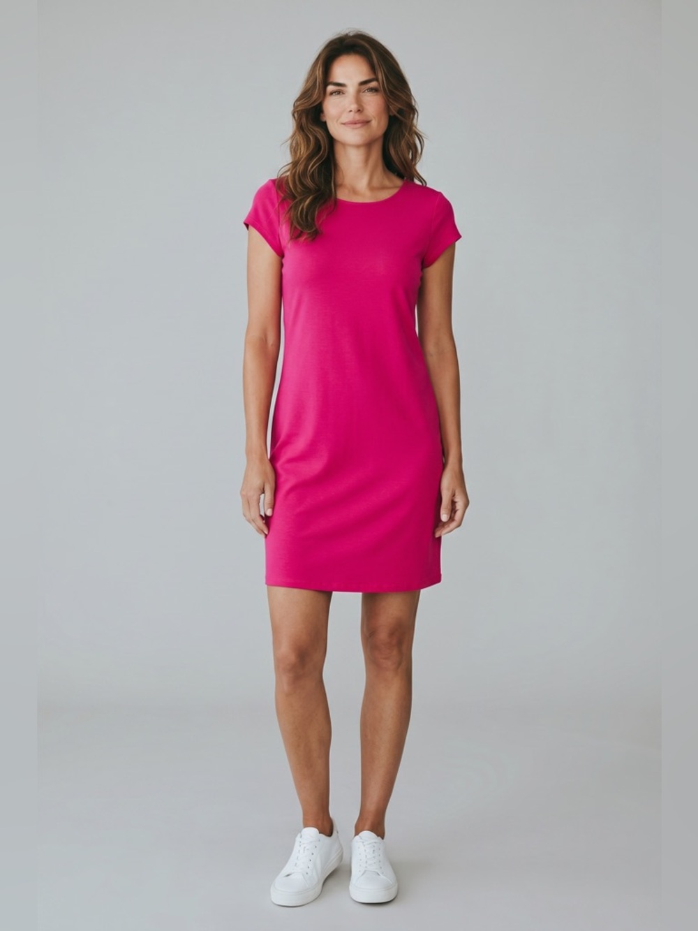 Susana Monaco Short Sleeve Knee Length Dress Pink Size Medium